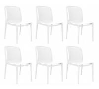 Velair Lot de 6 chaises empilables en polypropylène 51 x 52 x 81 cm Blanc | Chaise Velair