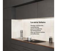 Velaire 80cm 4 Feux Plaque Induction avec Hotte Intégrée Noir A+