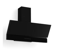 Klarstein Velaire Hotte Aspirante 90 cm - Hotte Décorative, 820 m³/h, A++ Énergie, Commandes Tactiles, LED, Filtre Charbon, Silencieuse, 3 Vitesses + Boost, Hotte Cuisine Moderne, Noir