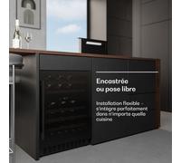 Velaire cave à vin encastrée | Moderne, élégante | Protection UV | Double zone | 46 bouteilles G