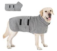 VELAJA Peignoir pour Chien en Microfibre Super Absorbante, Serviette de Séchage Rapide pour Grands Chiens avec Fermeture Auto-Agriffante, Idéal après Le Bain, la Natation ou par Temps de Pluie (L)