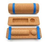 VELAJA Planche D'équilibre en Liège, 4-en-1 Set avec Rouleau de Massage, Bal de Massage et Bande de Résistance, Renforcement des Pieds, Entraîneur D'équilibre pour Stabilité, Rééducation & Yoga
