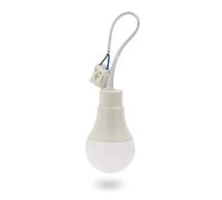 Velamp Ampoule LED de chantier E27 avec câble et bornier, 9 W = 60 W, 820 lm, lumière naturelle 4000 K. Installation rapide pour chantiers, garages, ateliers et travaux de construction.
