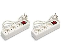 Velamp Bloc multiprise 10/16A + Interrupteur - 3G1mm2, 3 Prises (Lot de 2)