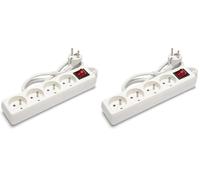 Velamp Bloc multiprise 10/16A + Interrupteur - 3G1mm2, 4 Prises (Lot de 2)