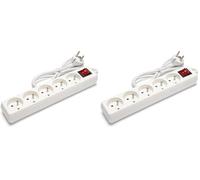 Velamp Bloc multiprise 10/16A + Interrupteur - 3G1mm2, 5 Prises (Lot de 2)