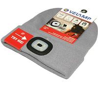 Velamp CAP01 Lighthouse Bonnet à LED Rechargeable par USB, Lumineux 100 Lumen, Taille Unique, Lavable, pour Le Sport et Le Travail, Gris