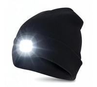 Velamp CAP03 Lighthouse Bonnet à LED Rechargeable par USB, Lumineux 100 Lumen, Taille Unique, Lavable, pour Le Sport et Le Travail, Noir
