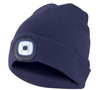 Velamp CAP04 Lighthouse Bonnet à LED rechargeable par USB, lumineux 100 lumen, taille unique, lavable, pour le sport et le travail, Bleu Marine