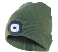 Velamp CAP05 Lighthouse Bonnet à LED rechargeable par USB, lumineux 100 lumen, taille unique, lavable, pour le sport et le travail, Vert militaire