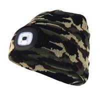 Velamp CAP06 Lighthouse Bonnet à LED rechargeable par USB, lumineux 100 lumen, taille unique, lavable, pour le sport et le travail, Vert camouflage