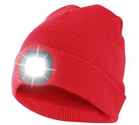 Velamp CAP08 Lighthouse Bonnet à LED Rechargeable par USB, Lumineux 100 Lumen, Taille Unique, Lavable, pour Le Sport et Le Travail, Rouge
