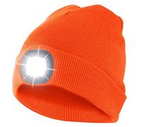 Velamp CAP10 Lighthouse Bonnet à LED Rechargeable par USB, Lumineux 100 Lumen, Taille Unique, Lavable, pour Le Sport et Le Travail, Orange Fluo