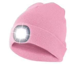 Velamp CAP11 Lighthouse Bonnet à LED Rechargeable par USB, Lumineux 100 Lumen, Taille Unique, Lavable, pour Le Sport et Le Travail, Rose