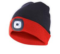 Velamp CAP15 Lighthouse Bonnet à LED Rechargeable par USB, Lumineux 100 Lumen, Taille Unique, Lavable, pour Le Sport et Le Travail, Rouge et Noir