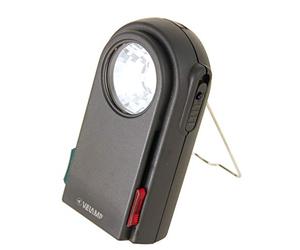 Velamp Chemin de Fer 2 Lampe de poche extra plate, 3 LED, avec filtres rouge et vert, bouton morse, suspendue, super lumineuse, pour camping, urgence, chasse, trekking, noir