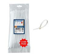 Velamp Colliers de serrage - Couleur blanche - 4,8 x 200 mm - Lot de 100 pièces - Idéal pour câblage électrique