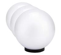 Velamp Globe de jardin, lampadaire d'extérieur 200 mm, douille E27, compatible LED, étanche IP44, sphère pour jardin, parcs, copropriétés, terrasses. Blanc (Lot de 3)