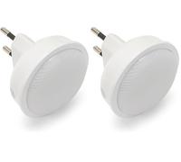 Velamp IL28NG veilleuse LED avec interrupteur à pression - 3000K lumière chaude - allumage et extinction par simple pression, design compact pour chambre d’enfant, couloir et chambre (Lot de 2)