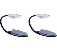 Velamp IN232 Lampe de Lecture LED avec clip. Orientable. Interrupteur ON/OFF. Lumière diffuse et reposante, Plastique, Gris (Lot de 2)