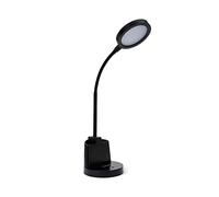 Velamp Lampe de bureau LED 7 W avec interrupteur tactile et porte-stylos. Noir