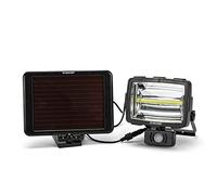 Velamp IS342 Projecteur LED 10W 1600Lm-Détecteur de Mouvement Déporté-Luminaire Extérieur Éclairage de Sécurité-Panneau Solaire avec Câble de 3,7m-Installation Murale Facile, Noir, Inconnu