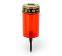 Velamp Lampe votive électrique à LED à charge solaire, 12 cm, rouge avec lumière clignotante rouge