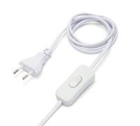 Velamp LH102W Interrupteur, raccordement de 2 mètres, câble d'alimentation avec Prise européenne. 230V, 2,5A, Blanc, IP21