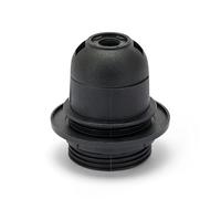 Velamp LH140B thermoplastique Culot d'ampoule entièrement fileté, Support de Douille E27 avec écrou à Anneau. Noir