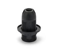 Velamp LH151B thermoplastique Culot d'ampoule entièrement fileté, Douille E14 avec écrou à Anneau. Noir