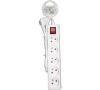 Velamp Bloc multiprise 10/16A + Interrupteur - 3G1mm2, 5 Prises