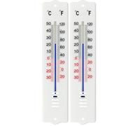 Velamp Plastic Indoor/Outdoor Thermometer 20 cm, Blanc (Lot de 2)