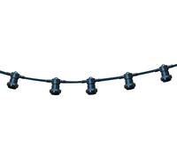 Velamp PS100B 10 culots E27. Guirlande d'éclairage de Jardin. pour l'intérieur et l'extérieur. Longueur: 10m, 85cm Entre Chaque Ampoule. Prolongeable, accrochable, Rubber, Noir