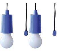 Velamp Retro Ampoule LED portable à piles. Colorée, sans courant mais super lumineuse. Pour maison, camping, jardin. Cordon : 105 cm, bleu. (Lot de 2)
