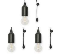 Velamp RETRO : Lampe à filament LED avec interrupteur à cordon - Lumière chaude (Lot de 3)