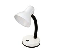 VeLamp TL1201-B Lampe Pince, Culot pour Ampoule E27, Compatible LED, Bras Flexible, avec câble et Interrupteur. en métal. pour Chambre d'enfant, Bureau, Table de Nuit, Chevet, 6 W, Blanc