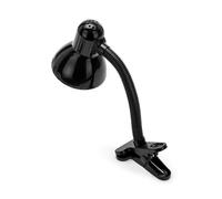 Velamp TL1203-N Lampe Pince, Culot pour Ampoule E27, Compatible LED, Bras Flexible, avec câble et Interrupteur. en métal. pour Chambre d'enfant, Bureau, Table de Nuit, Chevet, 6 W, Noir