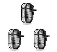 Velamp turtle-n Applique Ovale, E27, noir (Lot de 3)