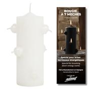 VELAS MARIANO Velon noir 7 mèches, hauteur 16 cm x largeur 5,5 cm, pour rituels de nettoyage (blanc)