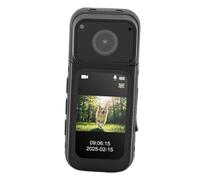 VELATEMOR 2.7K Portable Corps Caméra Usée, 1,47 "écran HD, Pouce Taille Portable Action Caméra avec 180 ° Lentille Rotative pour Vlogging et Pet Walking (Black)