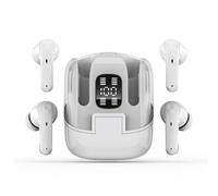 VELATEMOR 2 Paires écouteurs 4 en 1 - Couples Écouteurs Bluetooth avec Annulation de Bruit ENC, Affichage de Batterie Stéréo HiFi, 8h Time de Jeu pour Partager de la Musique