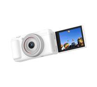 VELATEMOR 5K Appareil Photo Numérique, 80MP Auto Focus Stabilisation 180 Degrés Flip Écran Caméra Portable, 16x Zoom Vlog Voyage Caméra pour la Photographie Amoureux (White)