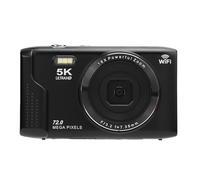 VELATEMOR Appareil Photo Numérique 5K, 72MP, écran Ultra HD de 2,8 Pouces, Appareil Photo Numérique Numérique 16x Zoom Digital Focus avec Flash intégré pour la Photographie de Voyage (Black)
