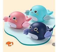 VELATEMOR Baleine Animal bébé Eau Jouet Mignon Salle de Bain Enfants Jouets pour bébé Bain Temps Bonheur ABS Taille: 10*10*6 Cm (Pink)