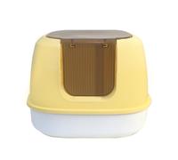 VELATEMOR Boîte pour Chat Couverte avec Couvercle Supérieur Amovible et Nettoyage Rabattable, Adaptée à Divers Scénarios D'utilisation (Yellow)