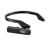 VELATEMOR Caméra FPV 2,7 K montée sur la tête, écran de 2,4 cm, caméra Vlog portable, caméra corporelle légère 26 g avec contrôle par application WiFi, enregistrement en 120 minutes, pour cyclisme