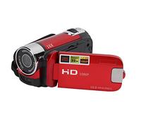 VELATEMOR Caméra Vidéo, Mini Caméscope de Caméra Vidéo Numérique, écran LCD de 2,7 Pouces, Nocturne, Zoom 16x, Interface USB, Rotation 270 Degrés, écran TFT, 1020mAh (Rouge)