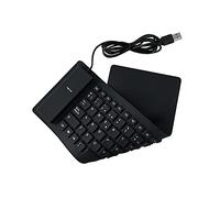 VELATEMOR Clavier Espagnol 84 Touches, Clavier Filaire USB Portable, Silicone Souple Pliable, Muet, étanche et Anti-poussière, Facile à Ranger et à Transporter. Noir