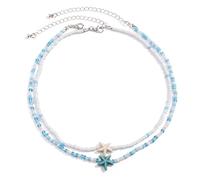 VELATEMOR Ensemble de Colliers de Perles Durables de Style Océan, Fermeture à Crochet pour un Port Facile, Ajoute du Charme et de la vitalité à Votre Apparence, 2 Pièces par Ensemble (Taille unique)