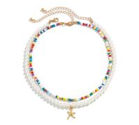 VELATEMOR Ensemble de Colliers de Perles Durables de Style Océan, Fermeture à Crochet pour un Port Facile, Ajoute du Charme et de la vitalité à Votre Apparence, 2 Pièces par Ensemble (Taille unique)